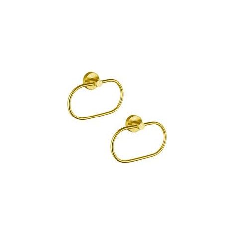 Juego de 2 anillos porta toallas dorados - Porta toallas de pared moderno de acero inoxidable - Accesorios de baño (1/5)