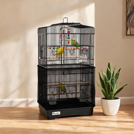 Cage pour oiseaux nero en metallo 46,5 x 35,5 x 92 cm (1/5)