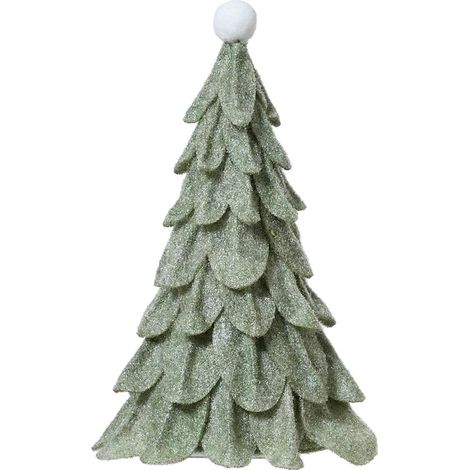 Kaemingk – Décoration de Noël sapin en feutre vert clair/gris, 24 cm