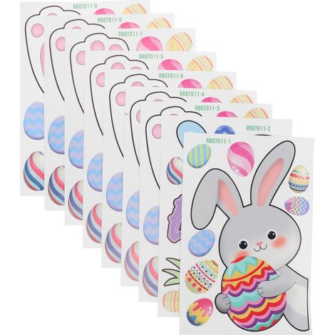 9 feuilles d autocollants de porte et de fenêtre lapin de (1/5)