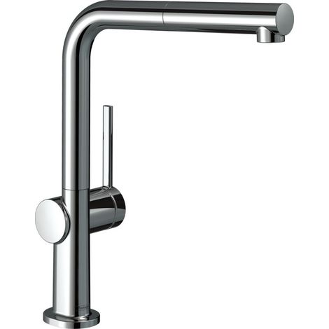 Hansgrohe – Mitigeur d'évier Talis avec bec extractible – Laiton chromé – Débit 8 l/min – Angle de rotation 360° – Raccord G 3/8 – 72808000 (1/5)