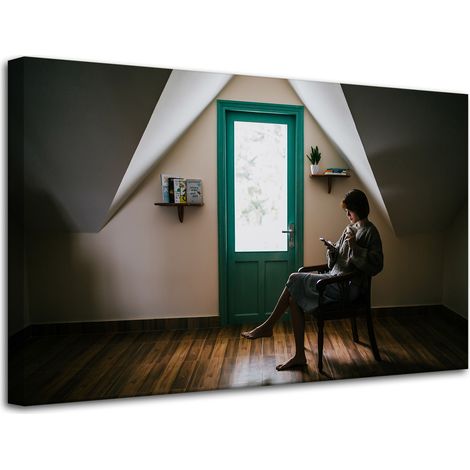 Stampa su tela "Persone, Donna, Relax" 80x50 cm
