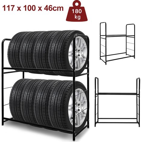 Jiubiaz Reifenständer mit Schutzhülle, für bis zu 8 Reifen, 180 kg belastbar, 3 Höhen einstellbar, geeignet für Reifenbreiten bis 240 mm (1/5)