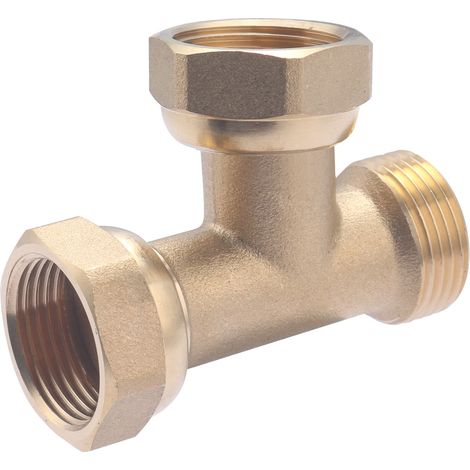 Noyon & Thiebault – Té en laiton à visser 3/4 – Raccord mâle-femelle écrou libre – Résiste à 10 bar – Pour circuits d'eau potable et chauffage (1/4)