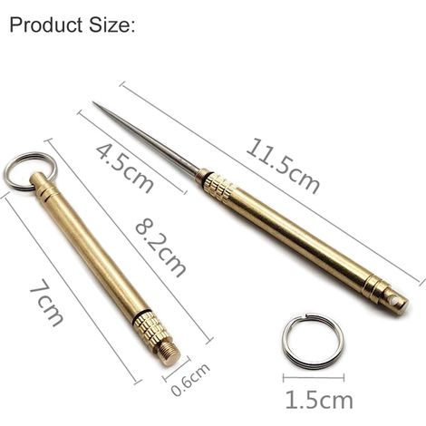 Ensemble de cure-dents en alliage de titane en laiton, support pour cure-dents avec porte-clés, Mini taille Portable pour une utilisation intérieure et extérieure (1/5)