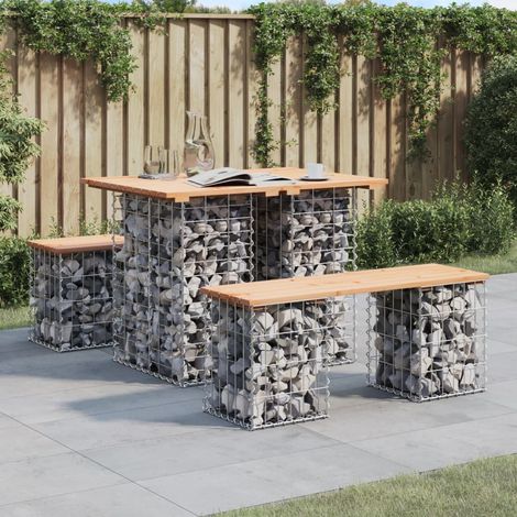 Banc de jardin,Banquette d'extérieur,Siège/Chaise de jardin design de gabion 100x70x72 cm bois massif de pin CNEI106517 (1/5)