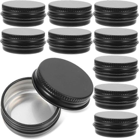 24 boîtes en aluminium rondes, contenants métalliques avec couvercle à vis, petits pots vides de 25 à 26 cm. (1/3)