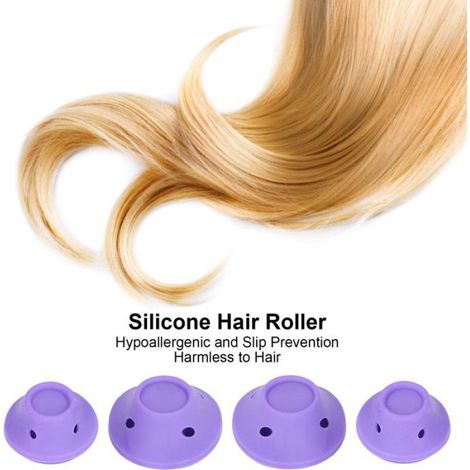 20 pièces bigoudis Silicone Style vague anciens bigoudis en forme de champignon ensemble maison pour les femmes- (1/4)