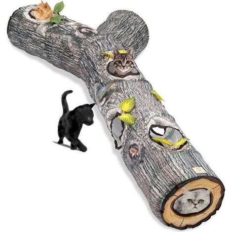 Tunnel Chat - LARGEIGHT - 3 Voies - 150 cm - Jouet interactif - AIRE DE JEU (1/4)