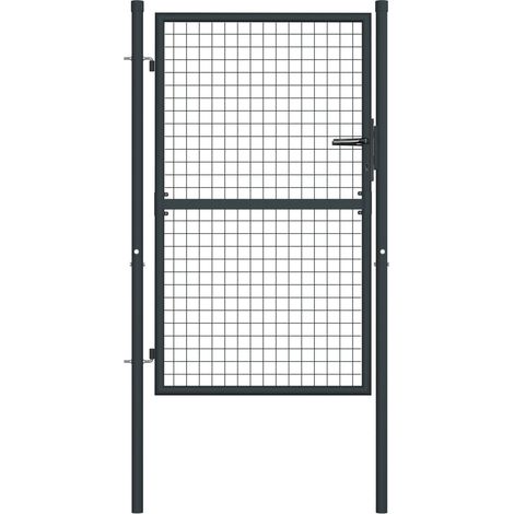 Puerta de jardín de malla de acero galvanizado, 100 x 125 cm, gris vidaXL