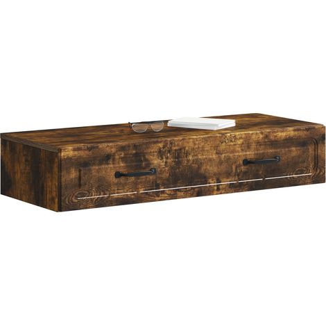 Maison Exclusive - Table d'appoint murale Chêne fumé 87,5 x 34,5 x 17 cm
