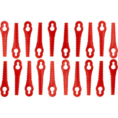 vhbw 20x Ersatz-Messer kompatibel mit Güde RT 18-0, RT 18-201-05 Rasentrimmer - Ersatzklinge Rot, Kunststoff