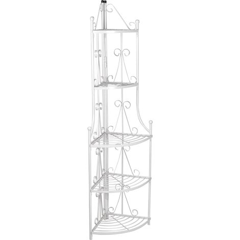 Étagère d’angle pour plantes en blanc (1/4)