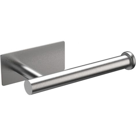 Portarrollos de papel higiénico plateado, soporte de pared para papel higiénico, soporte de acero inoxidable 304, no requiere perforación, incluye adhesivo en la parte posterior (1/5)