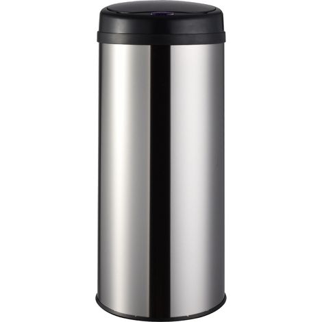 Poubelle de cuisine automatique 50L grande capacité en INOX brillant avec cerclage (1/5)