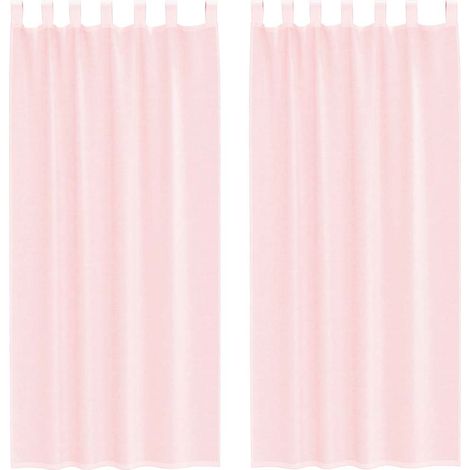Maison Exclusive - Tende in Voile con Passanti 2 pz Rosa Chiaro 140x225 cm
