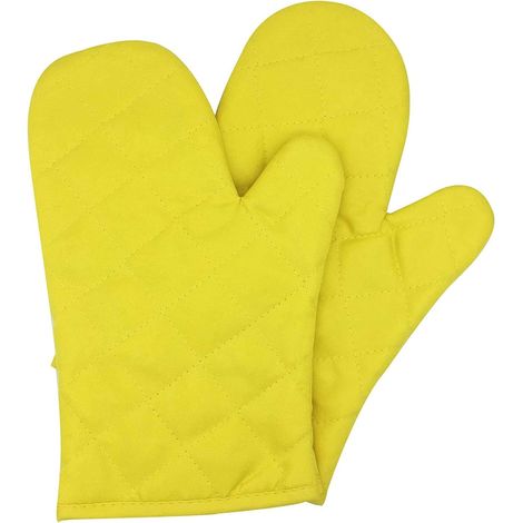 Guanti da forno resistenti al calore, guanti da forno spessi e resistenti al calore, guanti da cucina, presine, guanti da pasticceria, 1 paio (giallo)