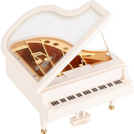 Mechanische Klavier-Spieluhr aus Kiefernholz, Schreibtischdekoration, handgefertigtes Geburtstagsgeschenk (1/5)