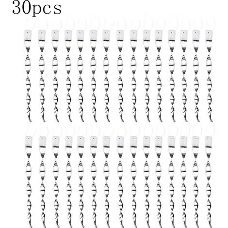 BRAVIX 30Pièces Effaroucheur  Oiseaux Repulsif Pigeon 360 Degrés repulsif Oiseaux, Effaroucheur Oiseaux Réfléchissants Spirale, pour Balcon, Arbres Fruitiers, Potager