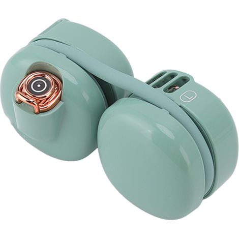 Mini-Nackenventilator ohne Rotorblätter, faltbar, USB-aufladbar, integrierter Akku, grün, für Sport (1/5)