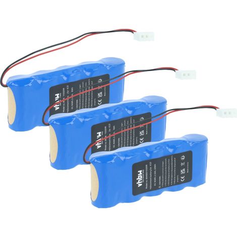 vhbw 3x Batteries compatible avec Bosch Somfy, Bosch Roll-Lift, Bosch Rollfix  outil électrique (3000 mAh, NiMH, 6 V)