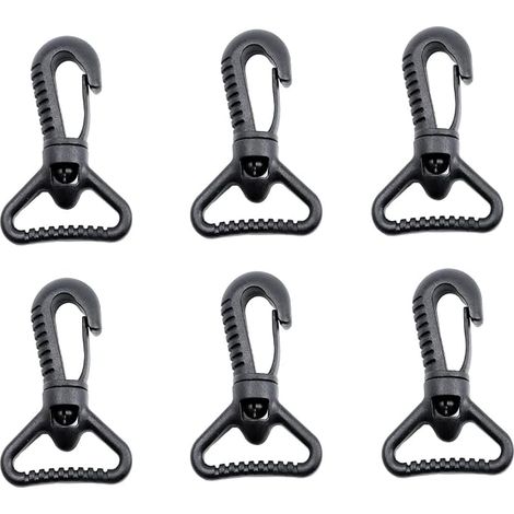 Kunststoffkarabiner, drehbarer Kunststoffkarabiner für Schiebetüren - Drehbarer Karabiner - Drehbarer Karabiner - Schlaufenverschluss für Gurt, Schwarz (2,5 cm) (1/4)
