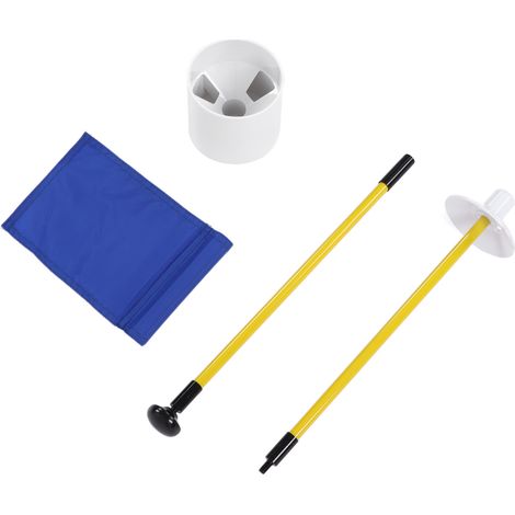 Mât de green d'entraînement de golf, coupe, drapeau, bâton détachable en 2 sections, bleu (1/5)
