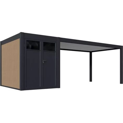 Carport Ombréa (1 veicolo + annesso di stoccaggio) - 3x7M