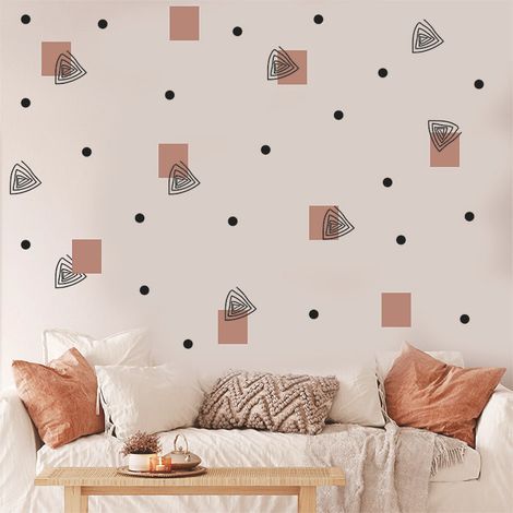 moderne, minimalistische Wandaufkleber mit geometrischen Punkten für Wohnzimmer, Schlafzimmer und Kinderzimmer abnehmbare, selbstklebende Dekoaufkleber (1/5)