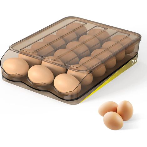 Boite a Oeuf Frigo Rangement avec Couvercle 18 Œufs Avec Angle D'inclinaison Remplissage Automatique (1/5)