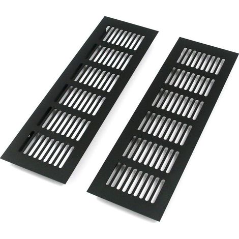 Pieces Aluminum Air Vent Grille Rectangular Air Vent Grille Alloy Air Vent Grille Exterior Air Vent Grille for Ventilation Black 250 X 80mm (1/5)