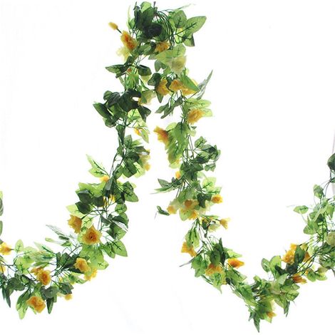 Guirlande Fleurie Artificielle - Rosier Grimpant en Soie - 230 cm - Décoration Intérieure et Extérieure - Lot de 2 (1/5)