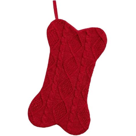 Décorations de Noël tricotées à suspendre, chaussettes de Noël pour animaux, chaussettes de Noël pour chien pour les fêtes de fin d'année à la ferme ou en famille-red