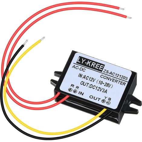 AC-DC Convertisseur d'alimentation AC 12V (10-28V) à DC 12V Convertisseur de Tension Réduite, IP68 Module Convertisseur Buck Étanche Régulateur de Tension, Moteur, 3A (1 Pièce) (1/5)