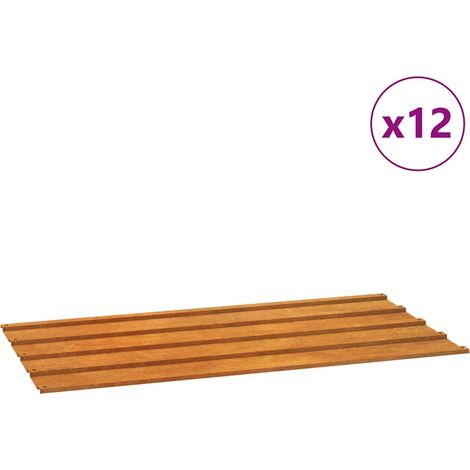 Panneaux de toiture 12 pcs rouillé 80x44 cm Acier corten (1/4)
