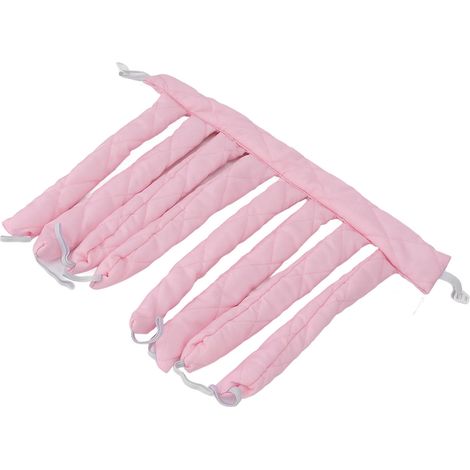 Rouleau à friser sans chaleur pour cheveux longs, idéal pour les femmes et les filles aux cheveux très longs (rose).