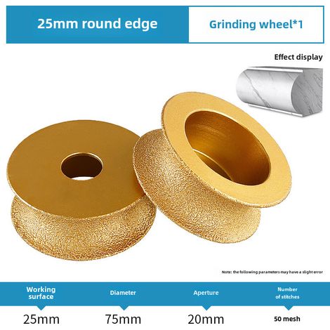 Disque de meulage semi-circulaire diamanté 25mm – pour marbre, quartz, pierre, carrelage, polissage, meuleuse angle (1/5)