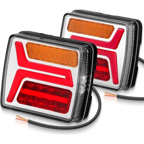 Feux arrière de remorque LED sans faisceau 35 LEDs haute luminosité IP67 étanche avec soudure ultrasonique Câble 25cm pour Camping-Car,Camion et Véhicul (1/5)
