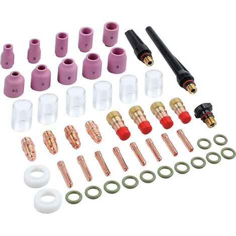 49 Pièces Accessoires de Poste a Souder Fil Fourré, Kit D'accessoires de Soudage Tig, Consommables pour Pistolet de Soudage TIG pour WP - 9,17,18,26 TIG Torche Soudage (1/5)