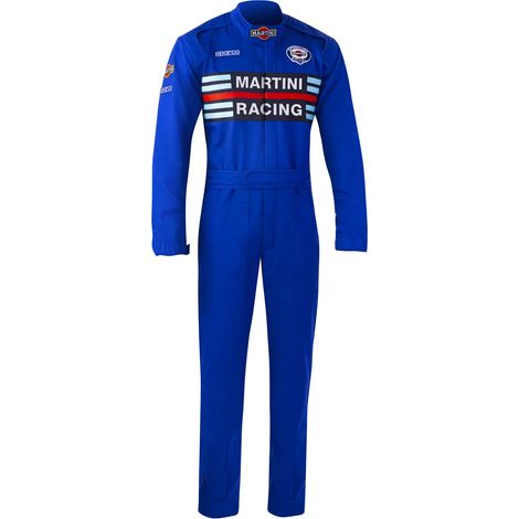 Tuta MS-4 Martini da meccanico replica fedele Martini Racing Tg. L Azzurra in poliestere e cotone abbigliamento da lavoro uomo Azzurro L