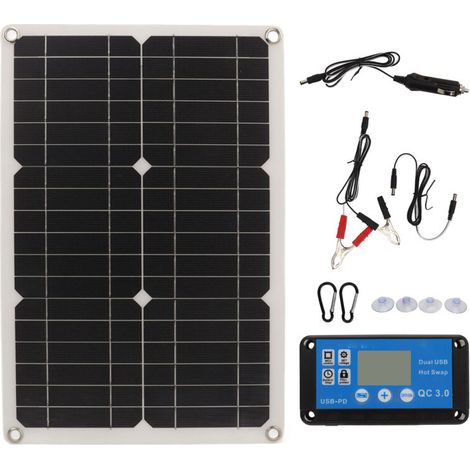 Komplettes 100-W-Solarset mit 100-W-Panel und 20-A-IP67-Regler für 12-V-/24-V-Außenladung