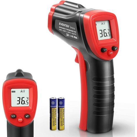 GENERIC-Thermomètre Infrarouge, Eventek Thermomètre Laser, -50°C550°C (-58°F1022°F), 【Thermomètre industriel】 Thermomètre sans Contact, LCD Numérique, Emissivité Réglable (Pas pour l'homme) (1/5)