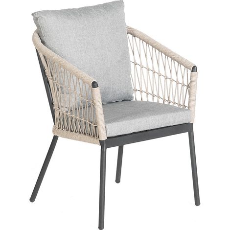 Dining-Sessel Seaside Polyrope hellgrau Aluminium