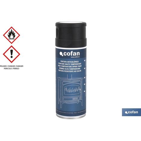 Peinture noire résistante à la chaleur 600º C (400 ml) spray COFAN 15001017