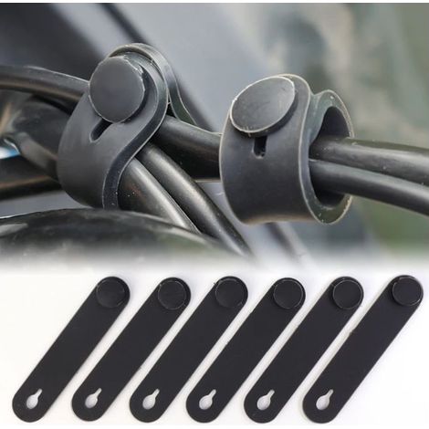 Lot de 6 attaches universelles en caoutchouc élastique pour cables et faisceaux de moto – Convient aux cables d'embrayage et de frein (1/5)