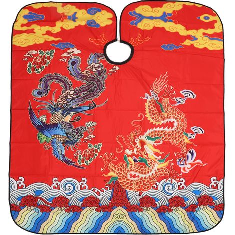 Friseurumhang im chinesischen Stil, verstellbares Muster, wasserdicht, schützt die Kleidung, Friseurschal (1/5)