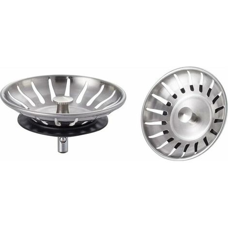 2 Bouchon Evier Cuisine Inox Filtre Evier Cuisine Universel Bonde Evier avec 18 Fentes Grille Evier Cuisine Antiblocage Panier pour Evier Inox Vidange Rapide (1/5)