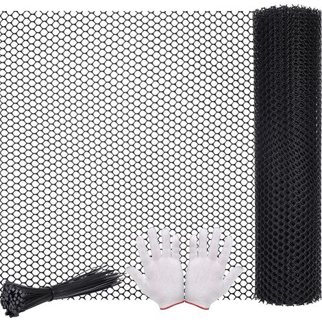 Black Plastic Mesh Fence, 3 m x 40 cm Plastic Mesh for Cats and Balconies, Weatherproof Fences for Cats, Dogs, Rabbits and Plants (1/5)