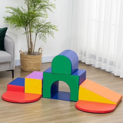 Tapis de Jeu Bébé 1-3 Ans, 7 Pièces en Mousse PU EPE Multicolore, 170x130x40 cm, Aire de Jeux Éducative (1/5)