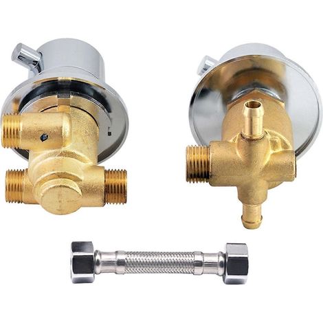 Mitigeur thermostatique de douche 2/3/4 voies, mitigeur de salle de bain en laiton pour eau chaude et froide, vanne de mélange pour douche/hammam (1/5)